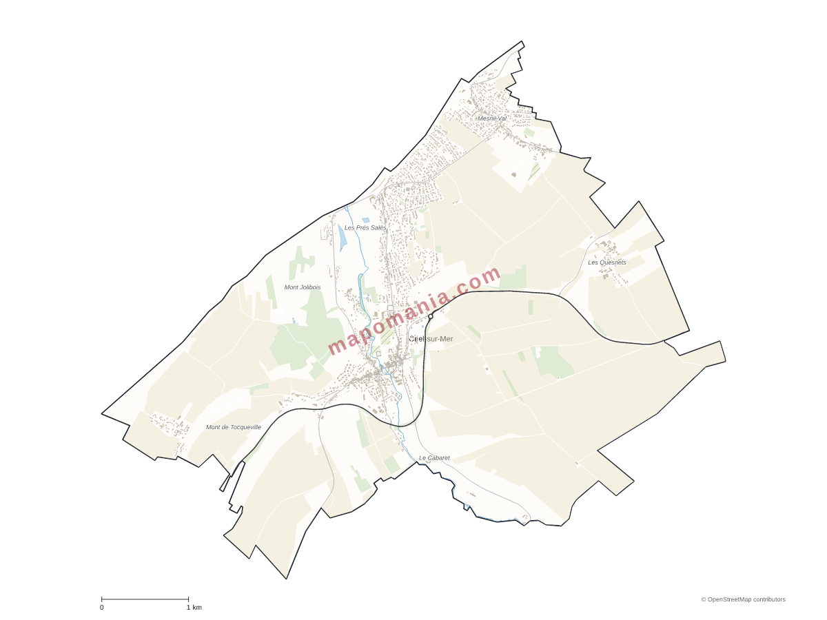 Carte de Criel-sur-Mer à personnaliser