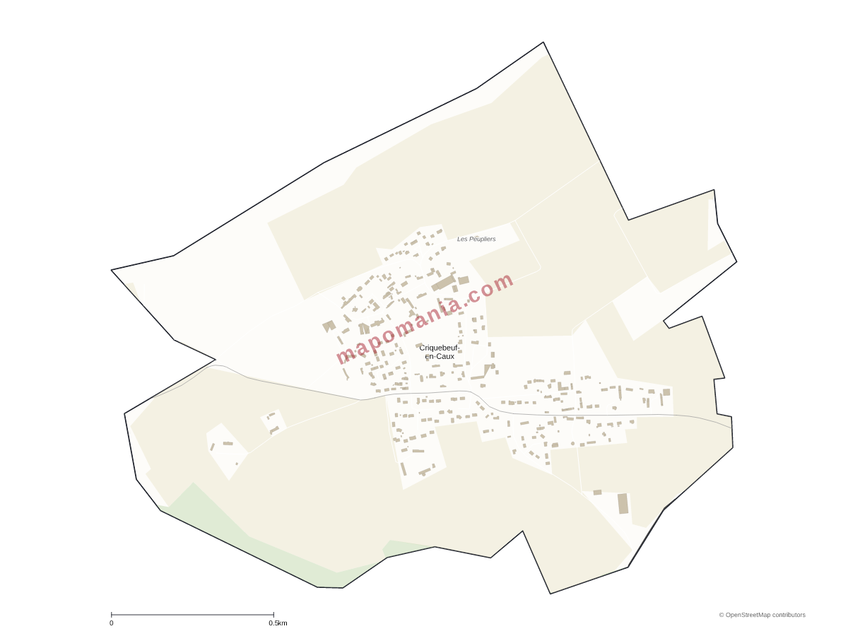 Carte de Criquebeuf-en-Caux à personnaliser