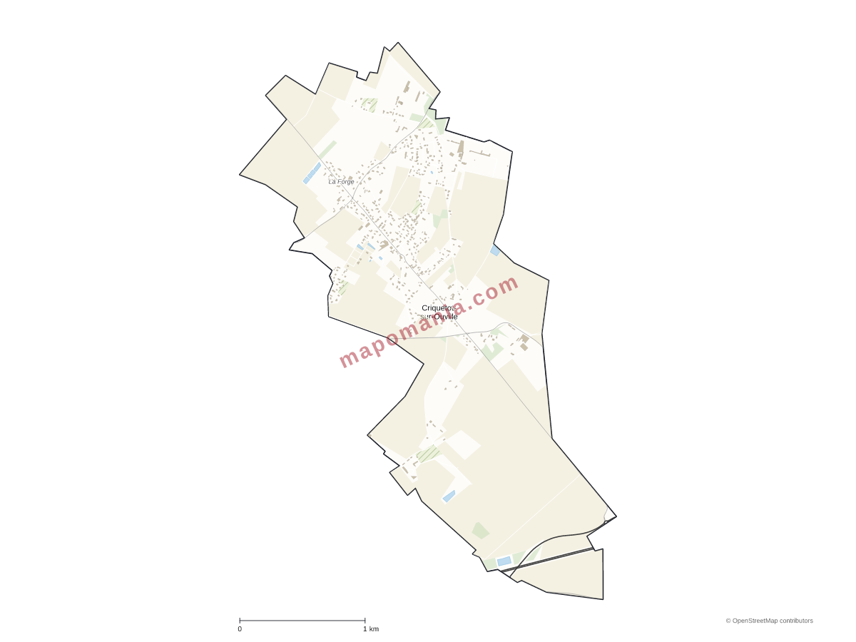 Carte de Criquetot-sur-Ouville à personnaliser