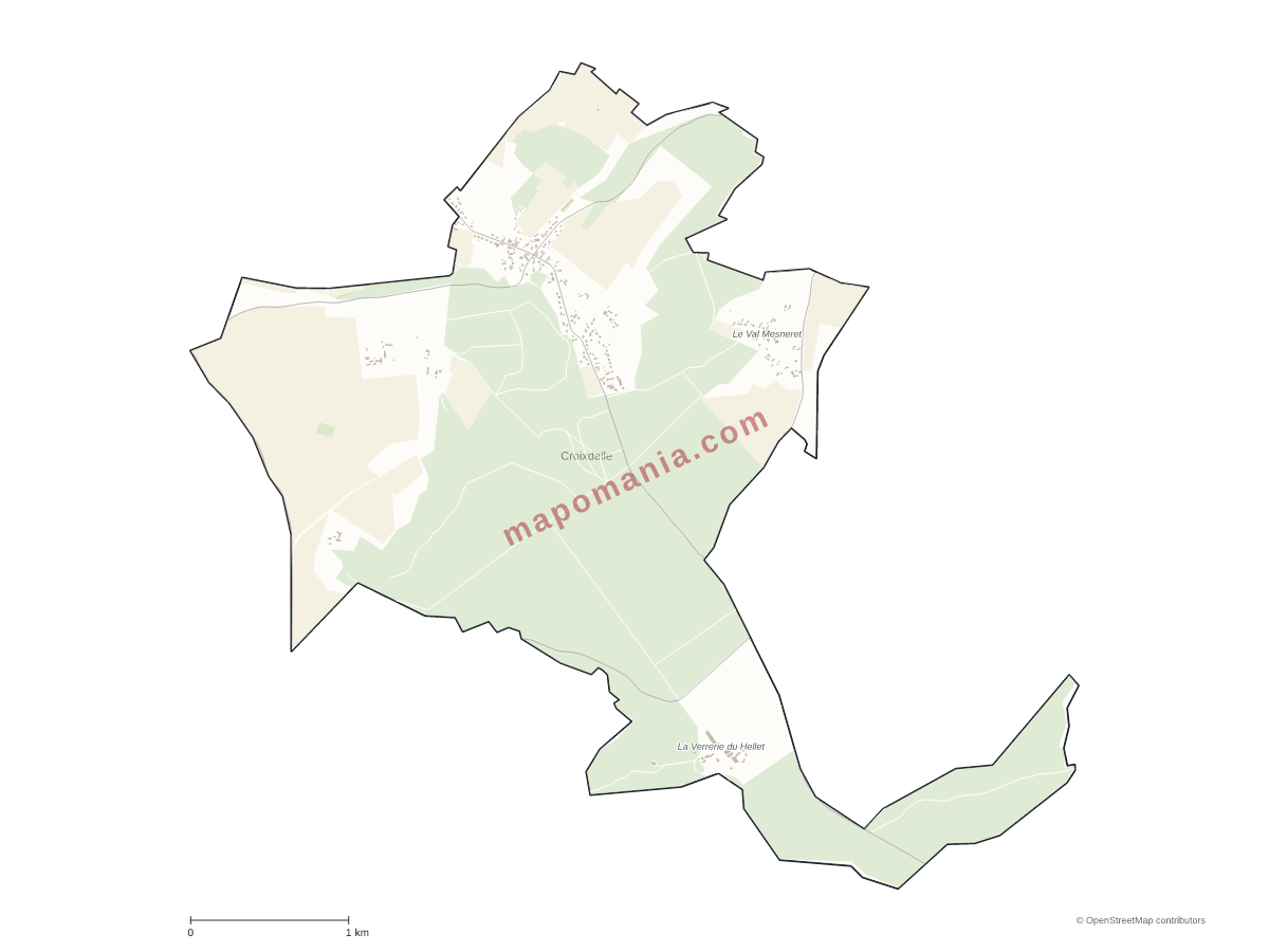 Carte de Croixdalle à personnaliser