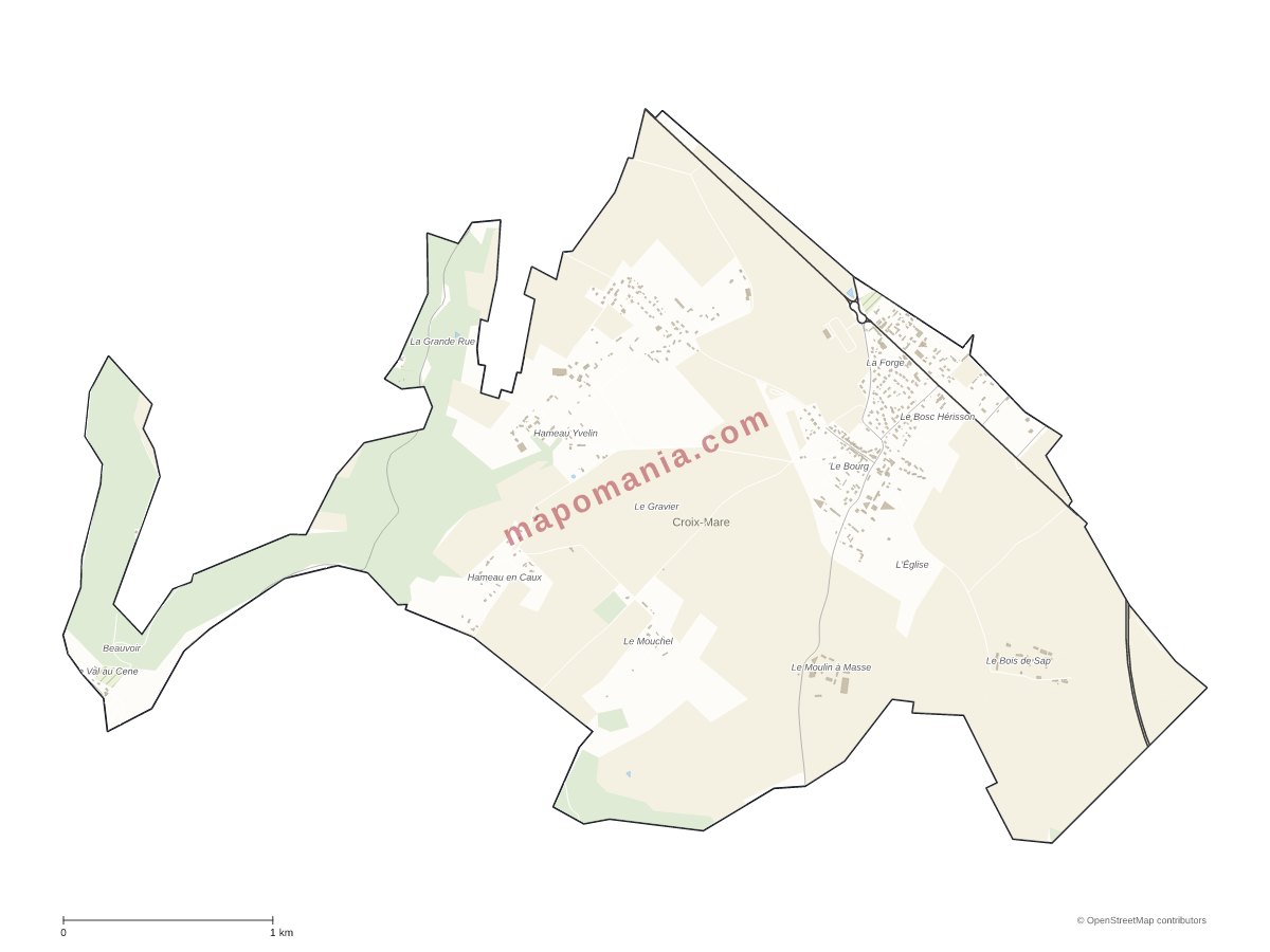 Carte de Croix-Mare à personnaliser