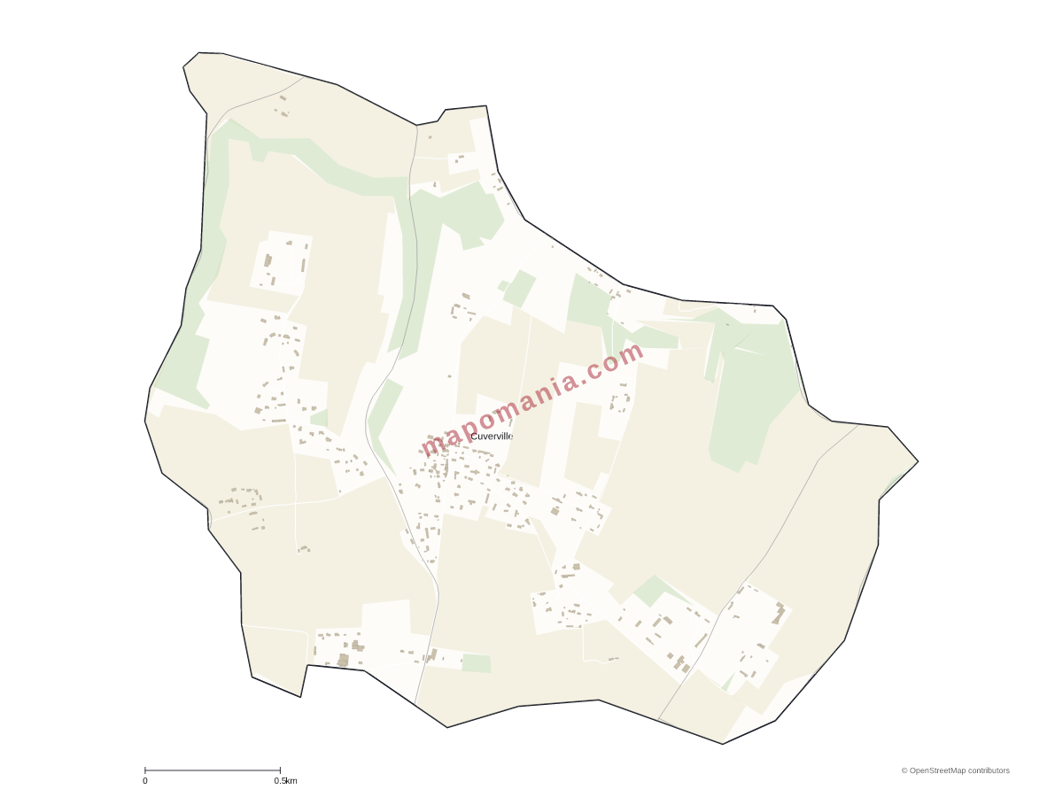 Carte de Cuverville à personnaliser