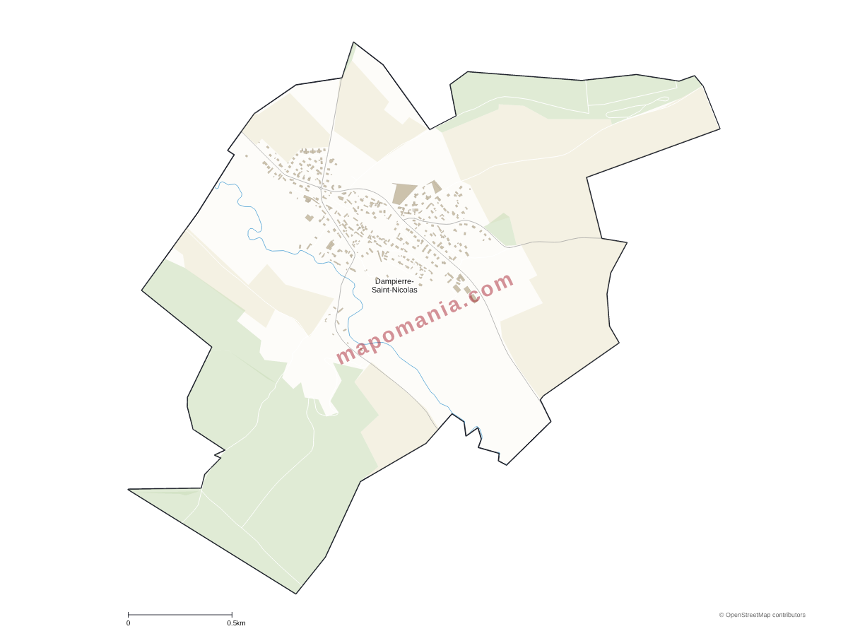 Carte de Dampierre-Saint-Nicolas à personnaliser