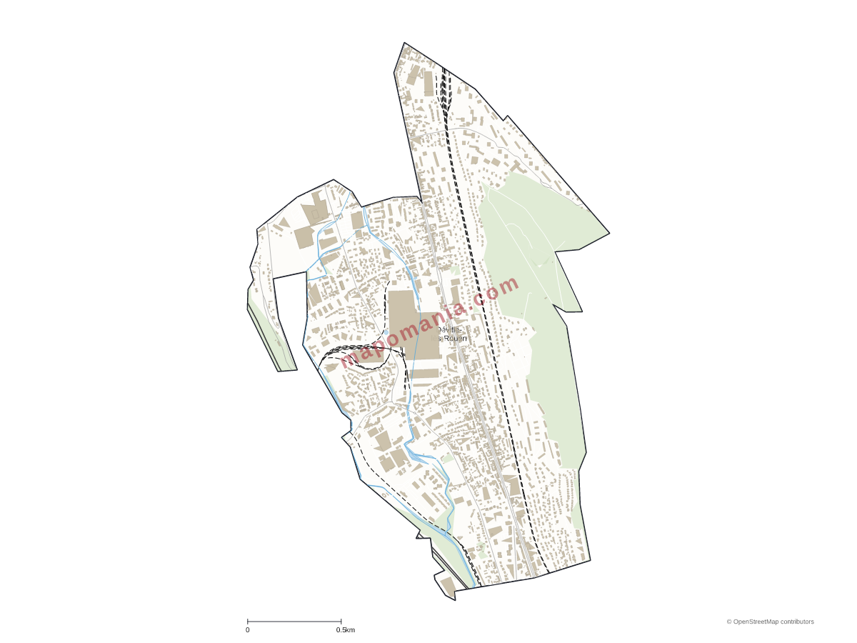 Carte de Déville-lès-Rouen à personnaliser