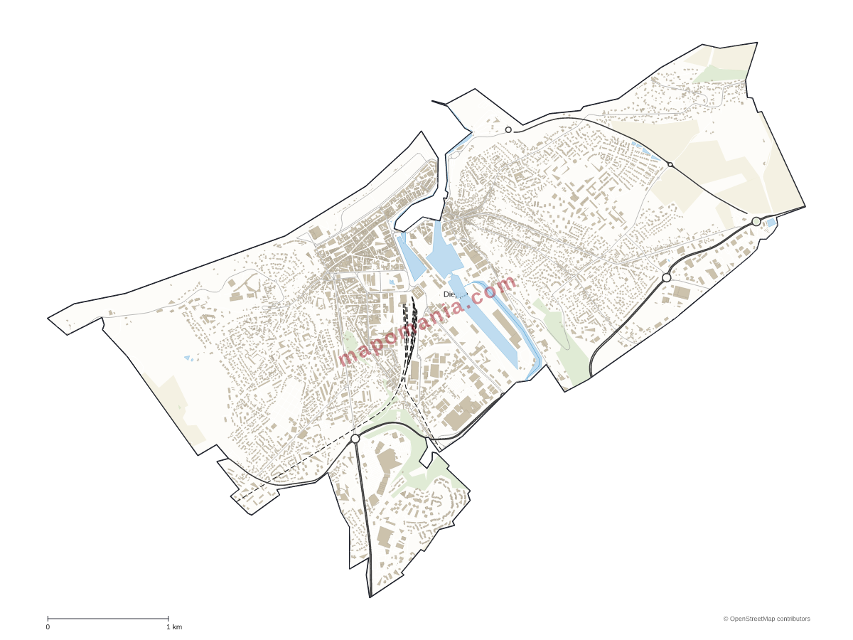 Carte de Dieppe à personnaliser