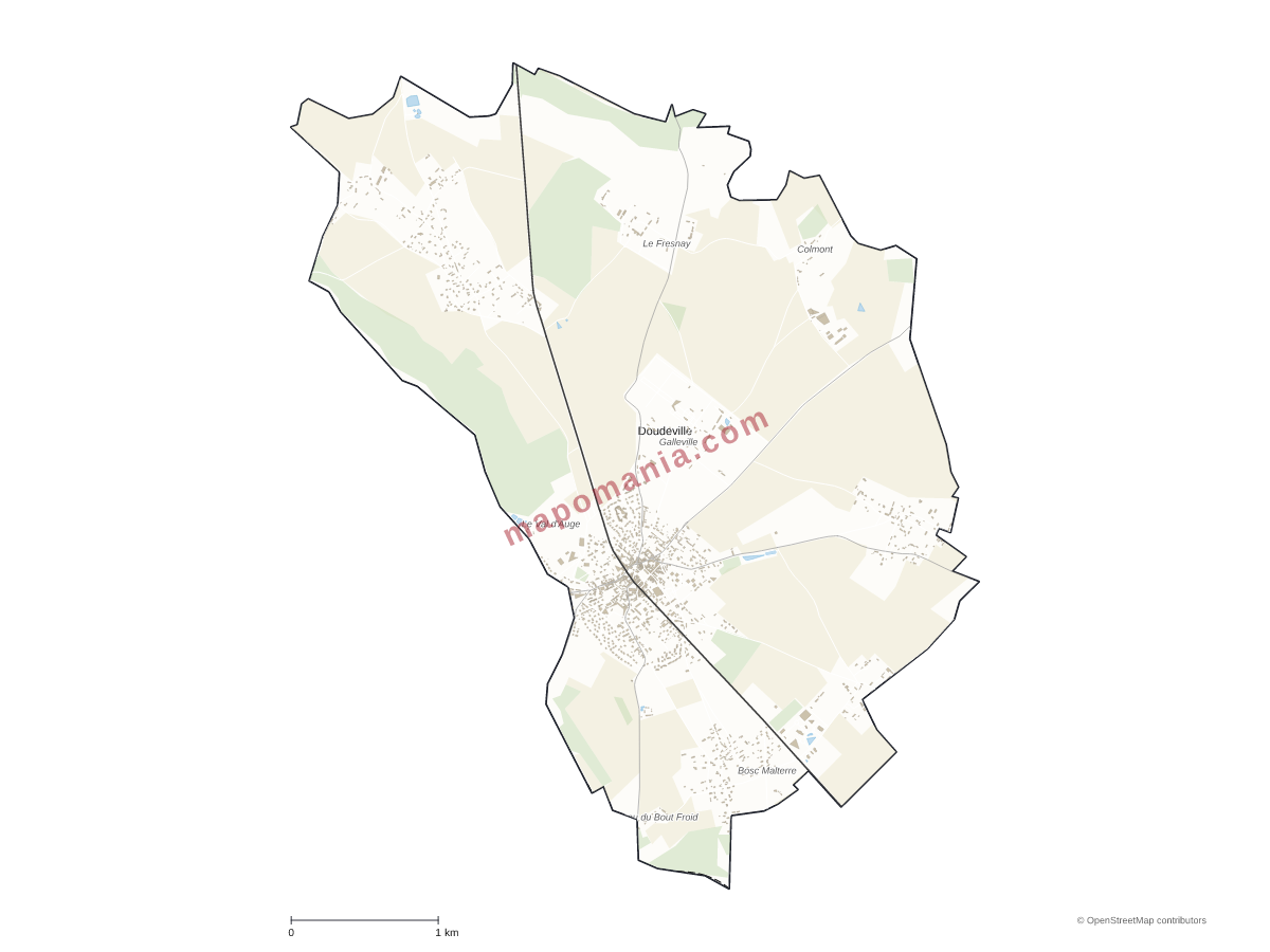 Carte de Doudeville à personnaliser