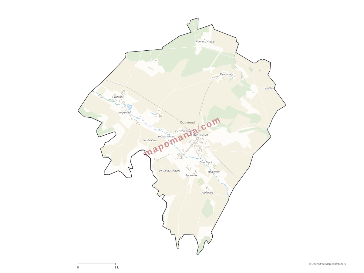 Carte de Douvrend à personnaliser