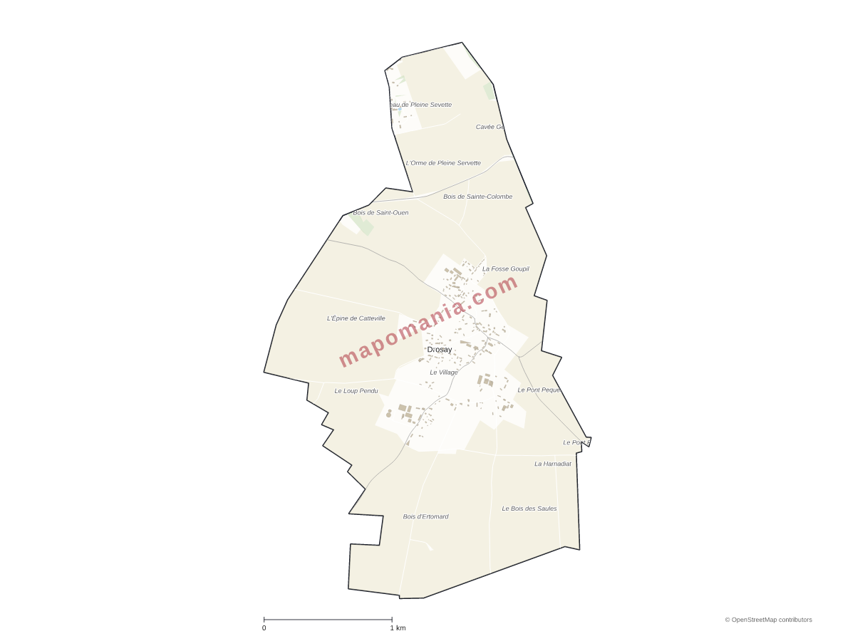 Carte de Drosay à personnaliser