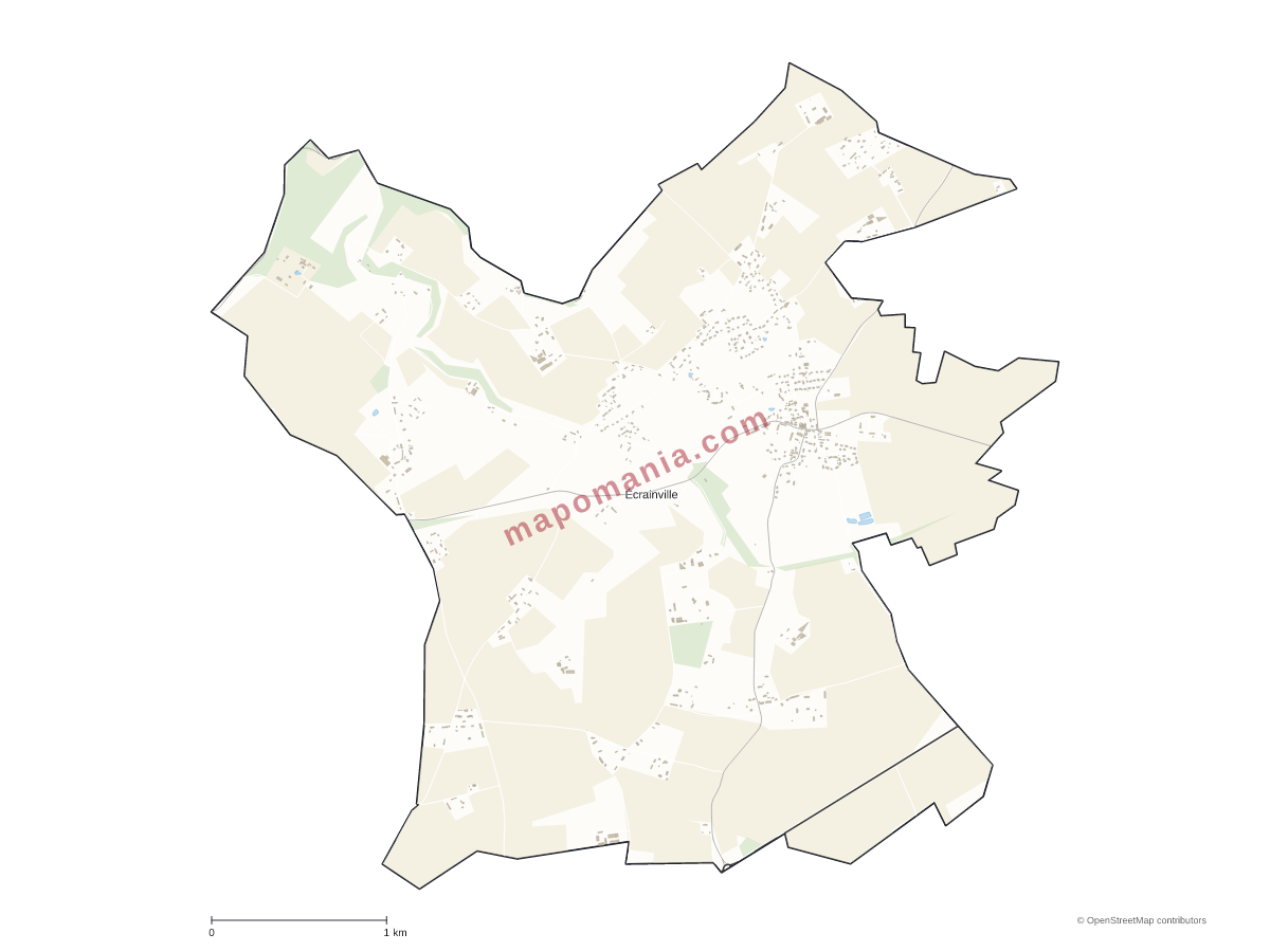 Carte de Écrainville à personnaliser