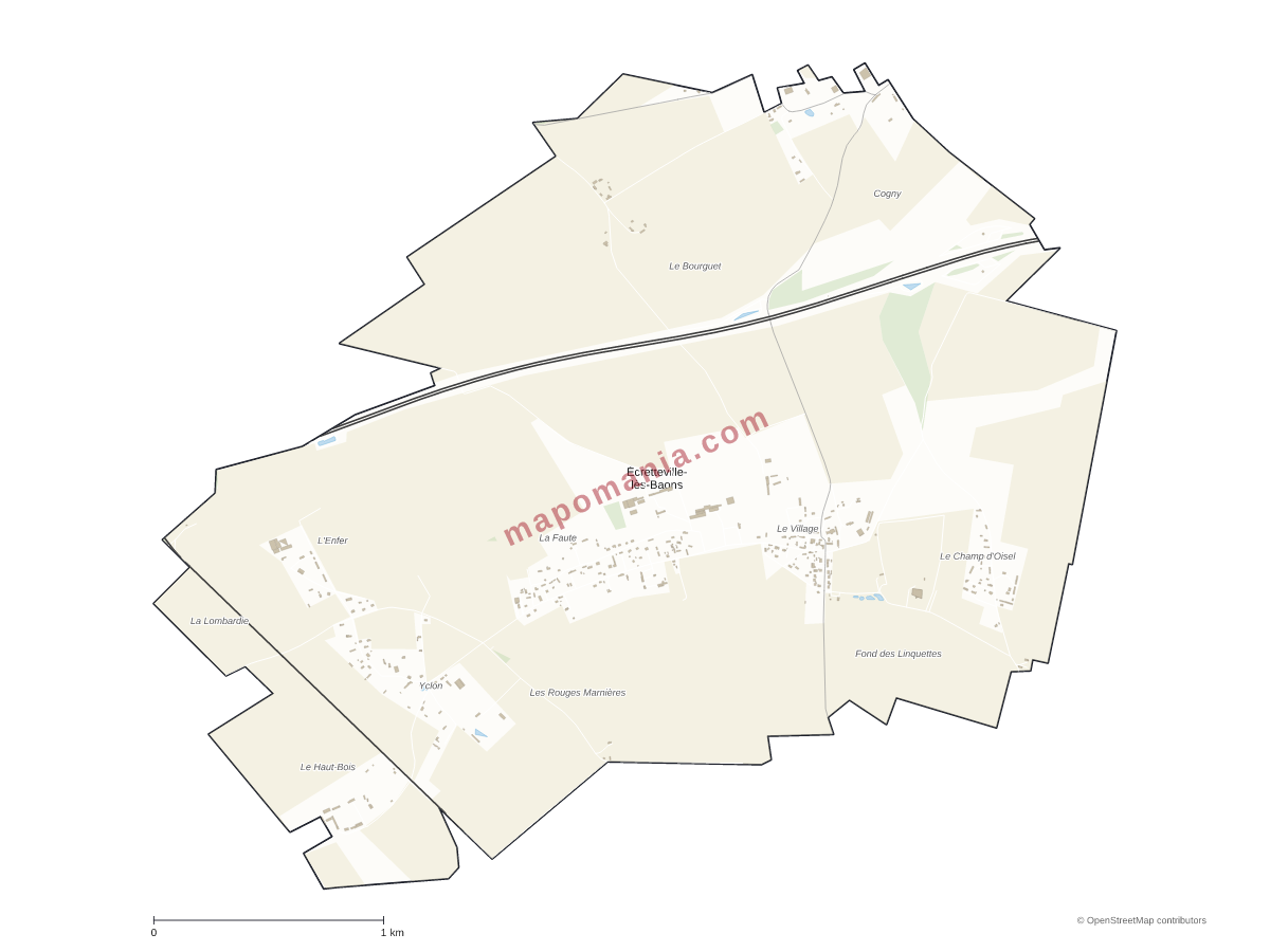 Carte de Écretteville-lès-Baons à personnaliser