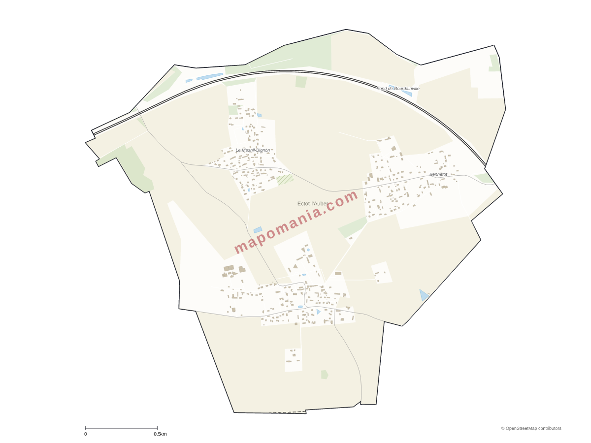 Carte de Ectot-l'Auber à personnaliser