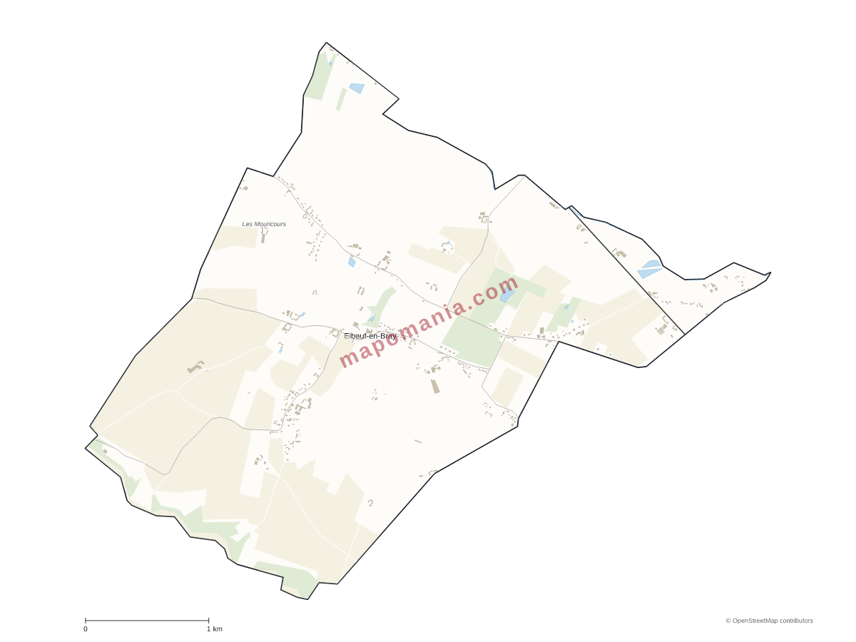 Carte de Elbeuf-en-Bray à personnaliser