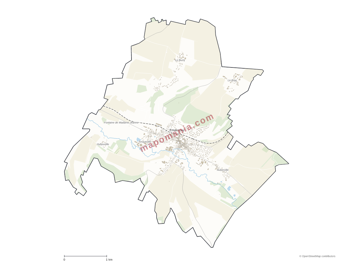 Carte de Envermeu à personnaliser
