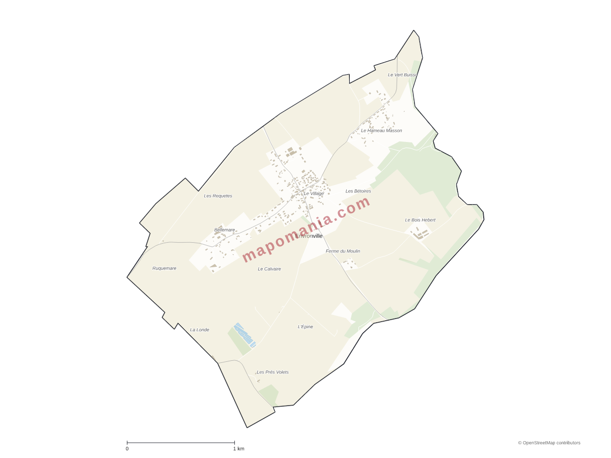 Carte de Envronville à personnaliser