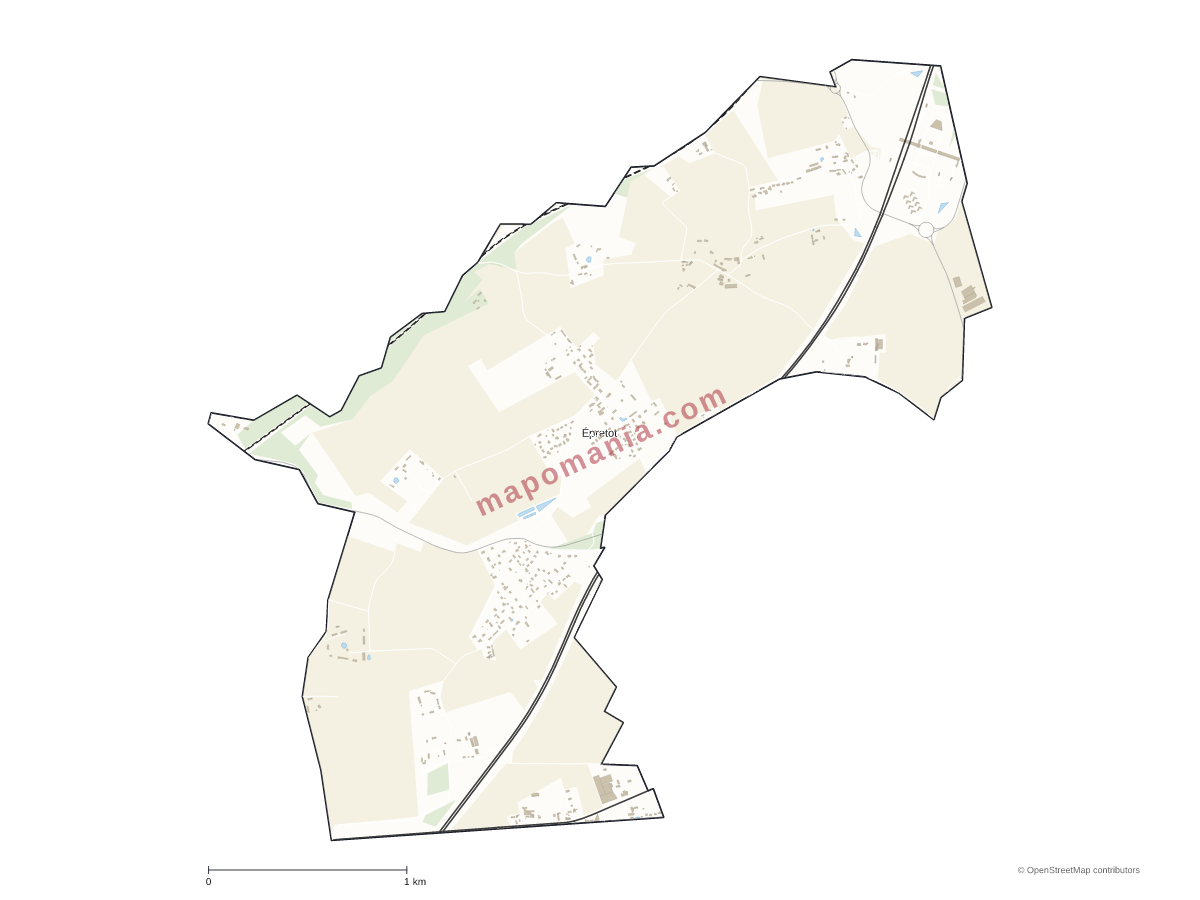 Carte de Épretot à personnaliser