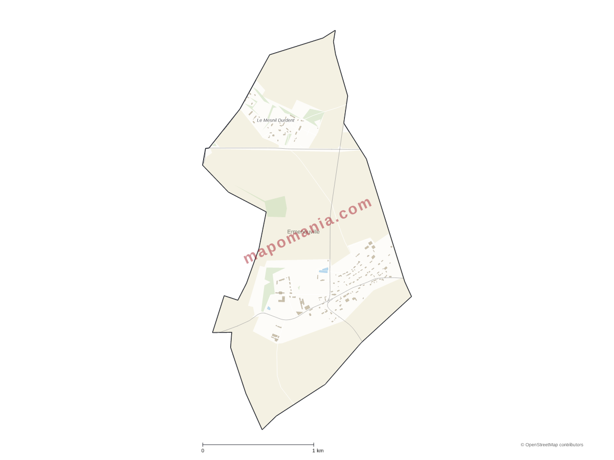 Carte de Ermenouville à personnaliser