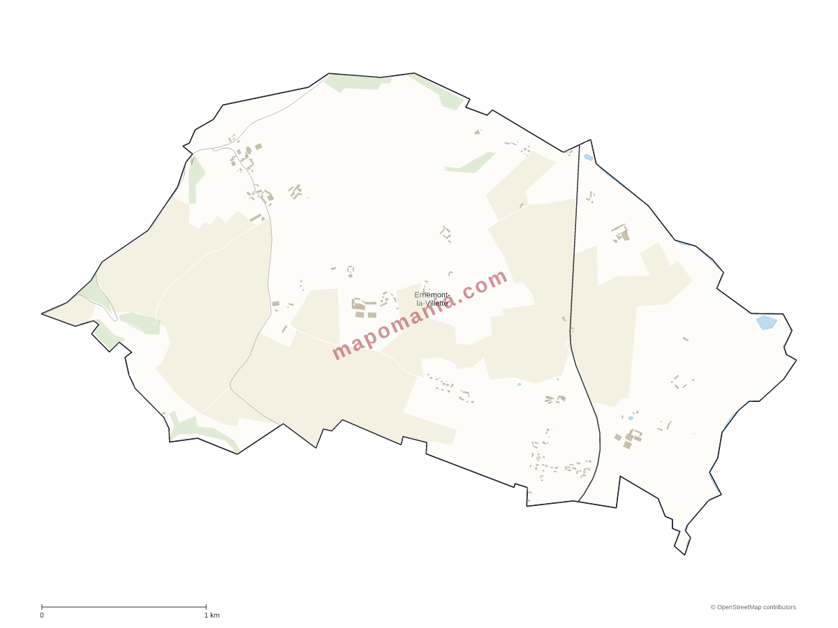 Carte de Ernemont-la-Villette à personnaliser