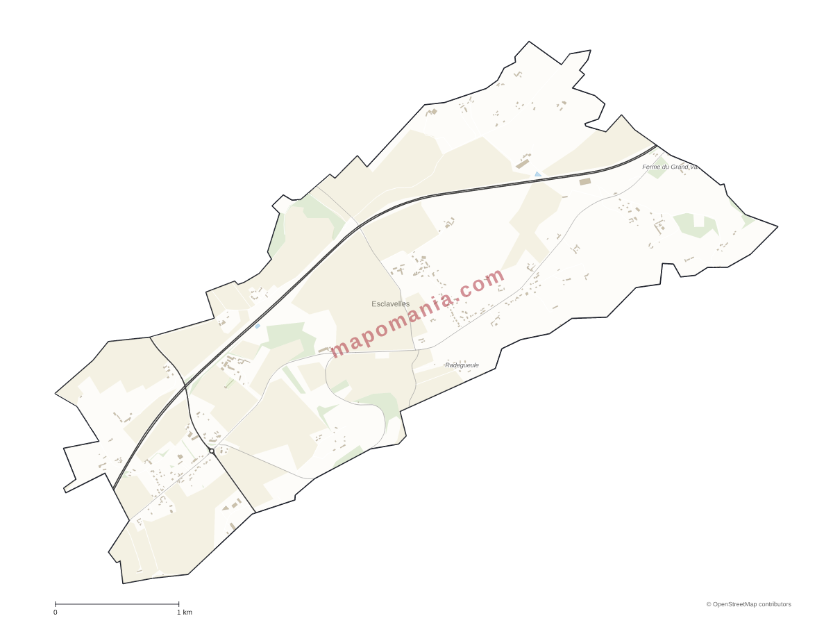 Carte de Esclavelles à personnaliser