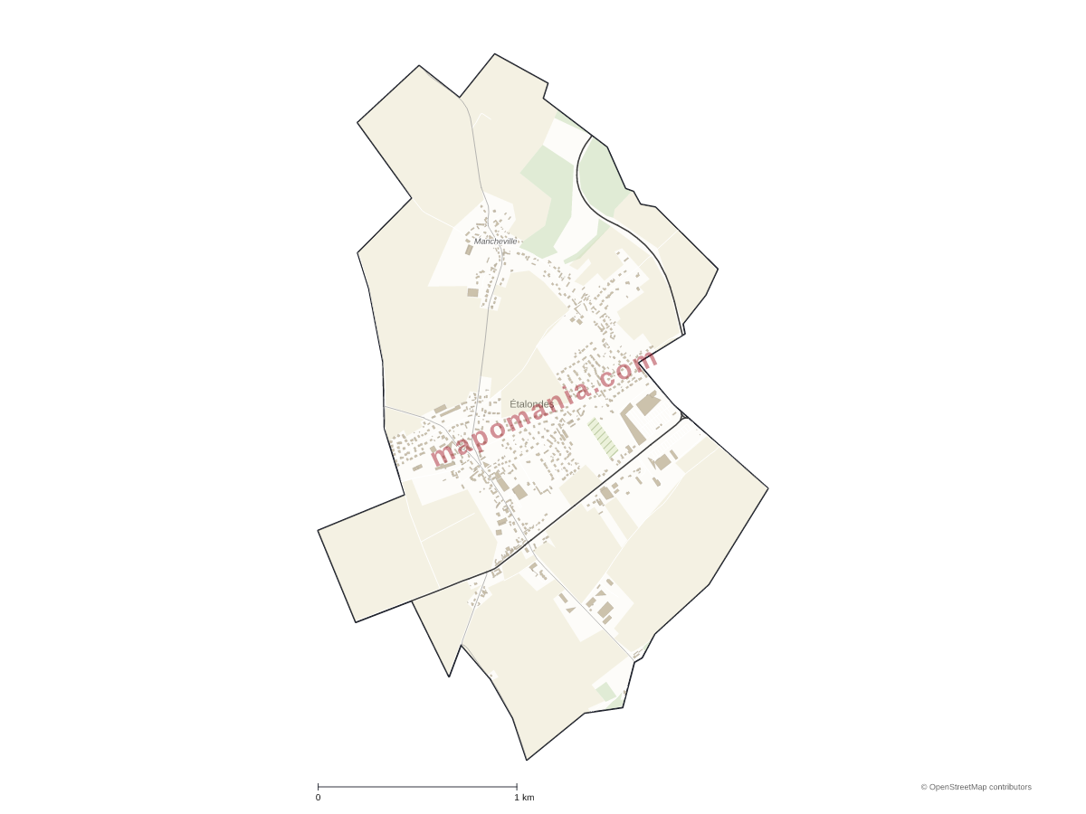 Carte de Étalondes à personnaliser