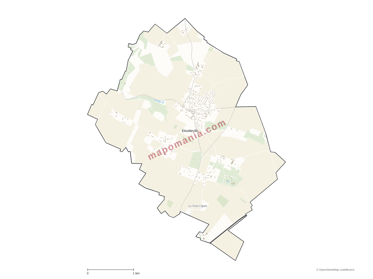 Carte de Étoutteville à personnaliser