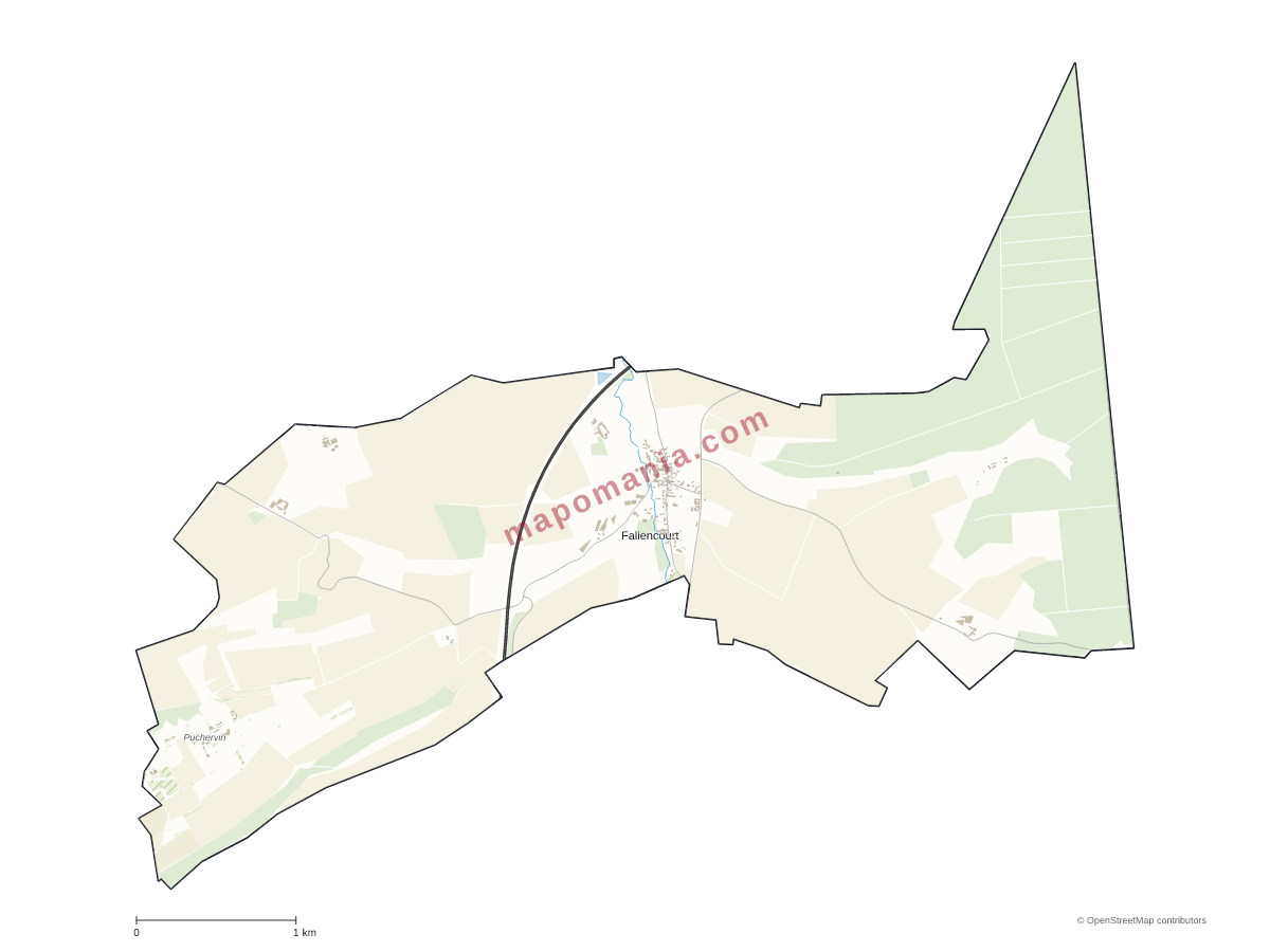 Carte de Fallencourt à personnaliser