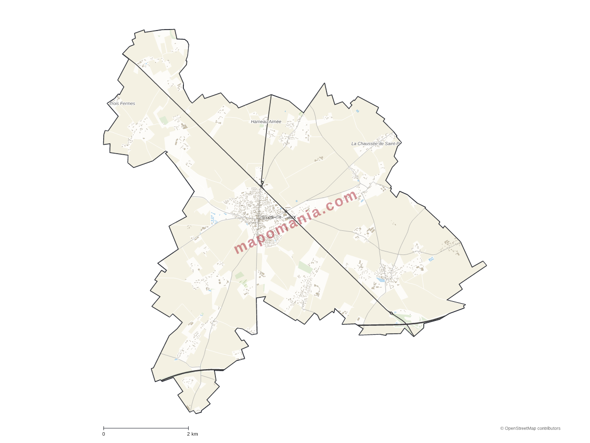 Carte de Terres-de-Caux à personnaliser