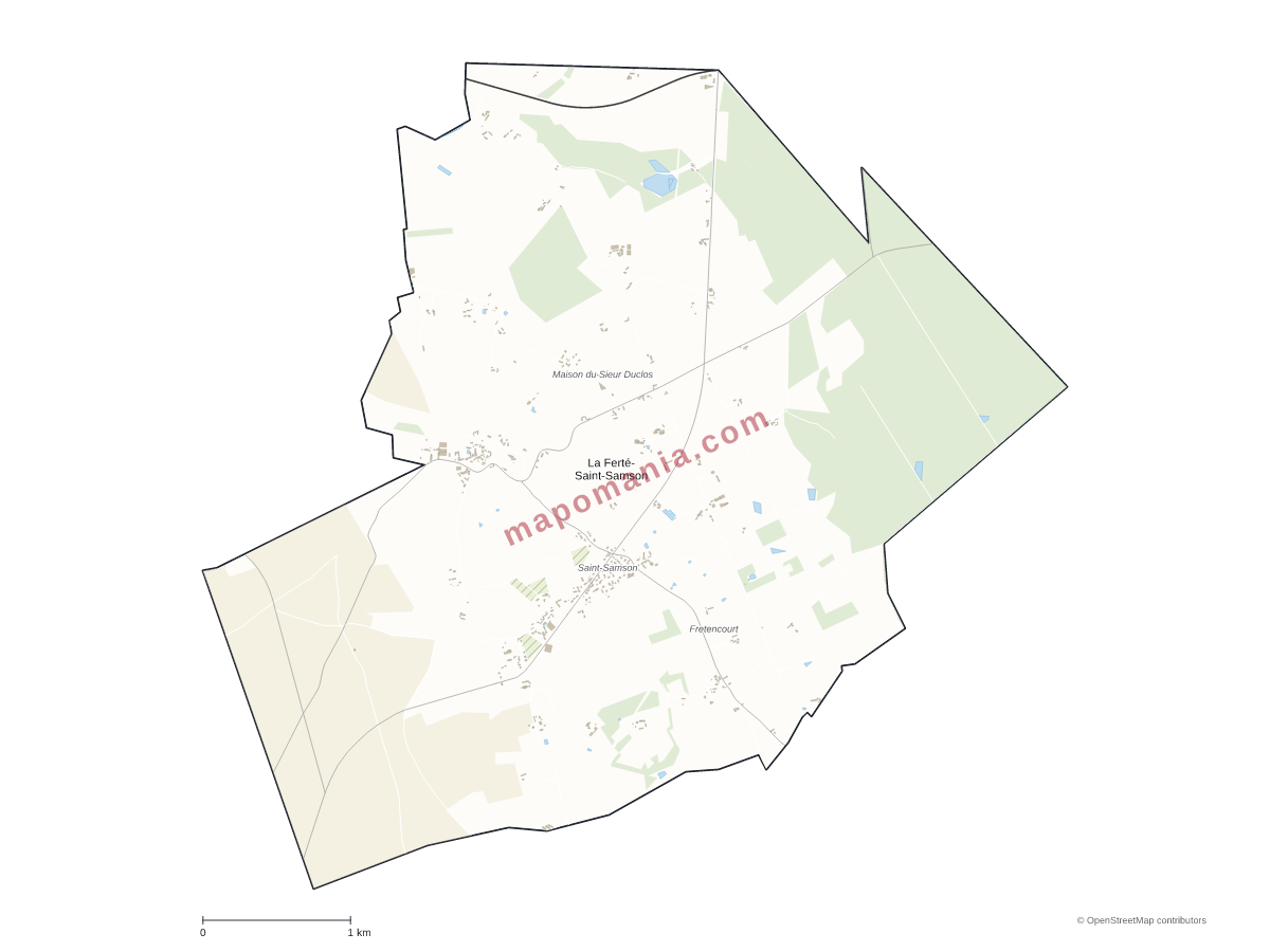 Carte de La Ferté-Saint-Samson à personnaliser