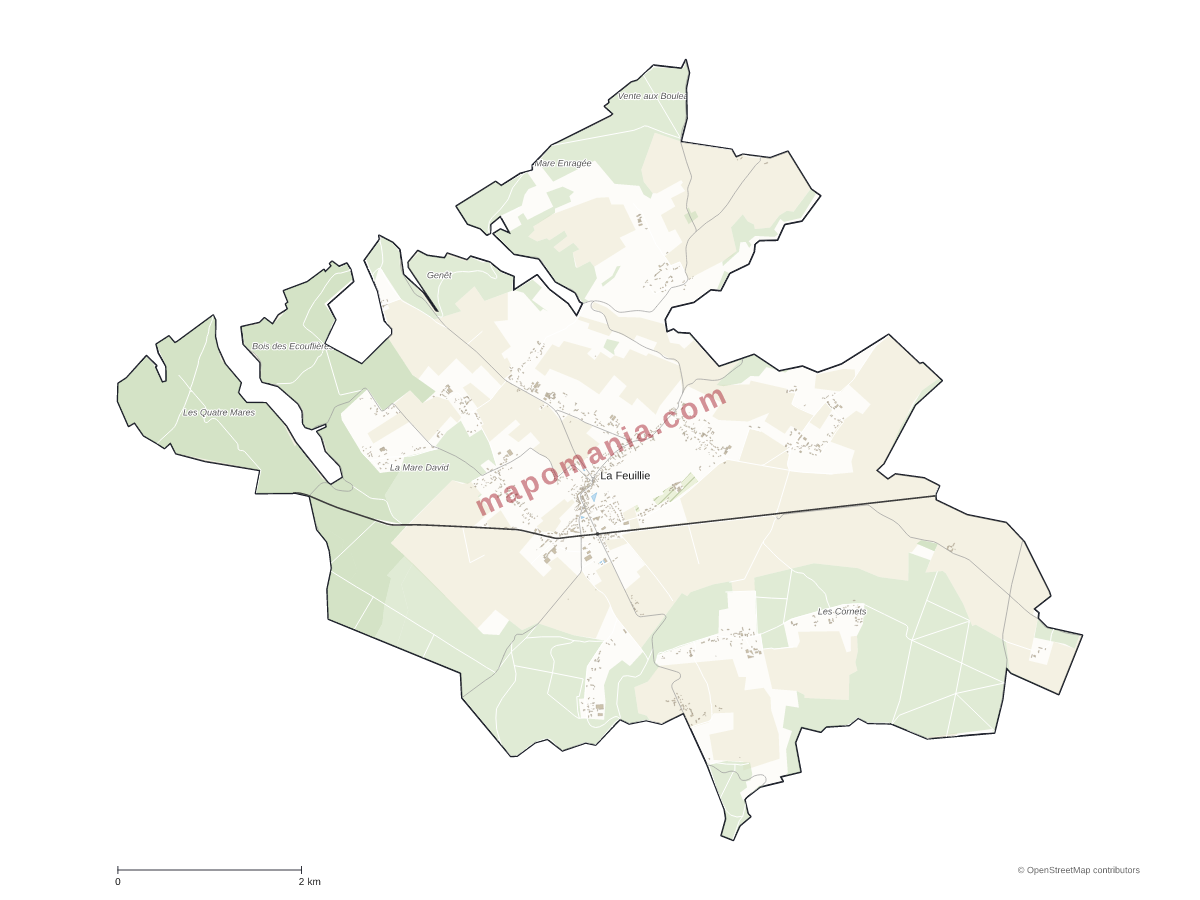 Carte de La Feuillie à personnaliser