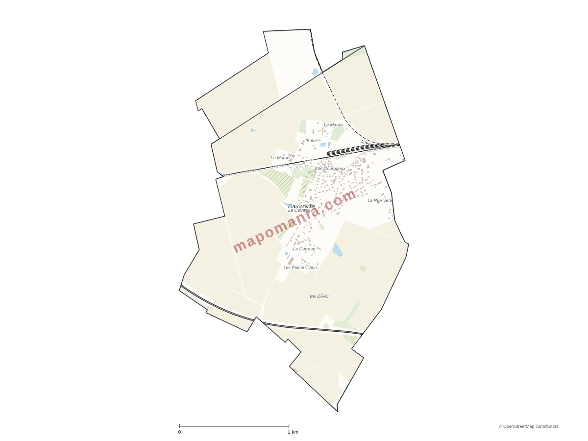 Carte de Flamanville à personnaliser