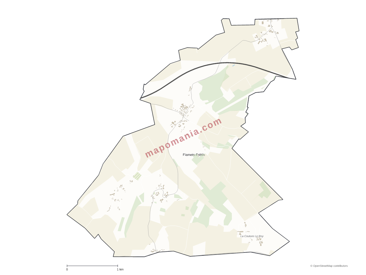 Carte de Flamets-Frétils à personnaliser