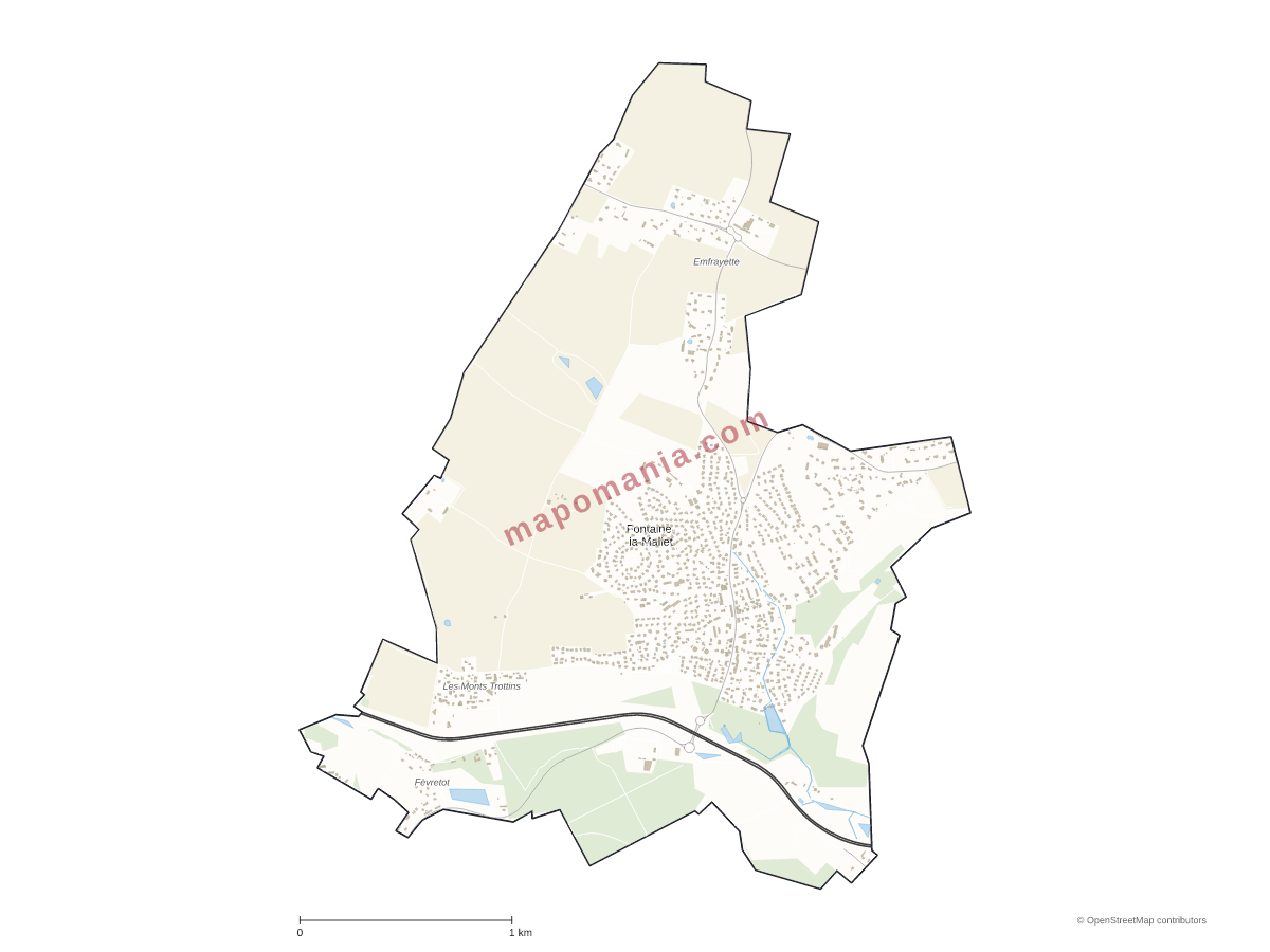 Carte de Fontaine-la-Mallet à personnaliser