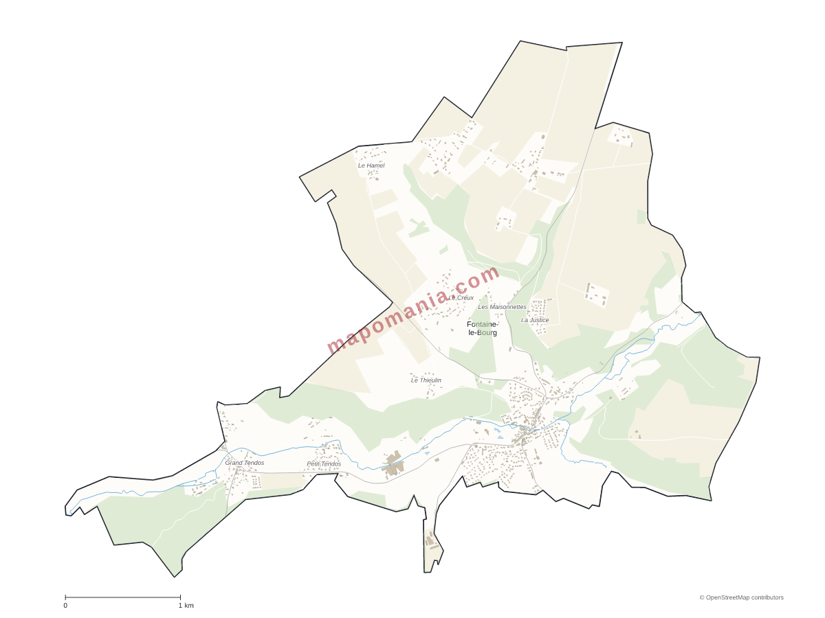 Carte de Fontaine-le-Bourg à personnaliser