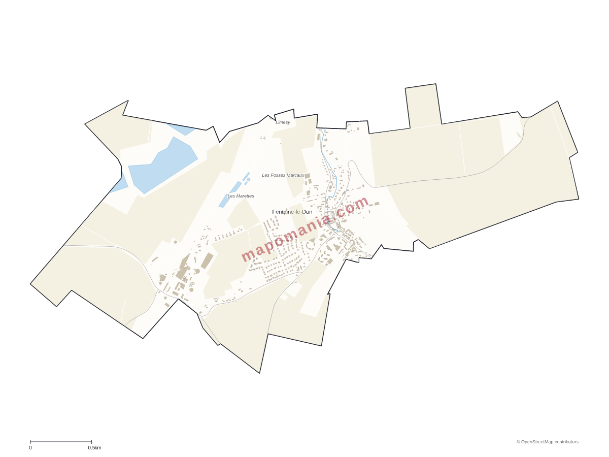 Carte de Fontaine-le-Dun à personnaliser