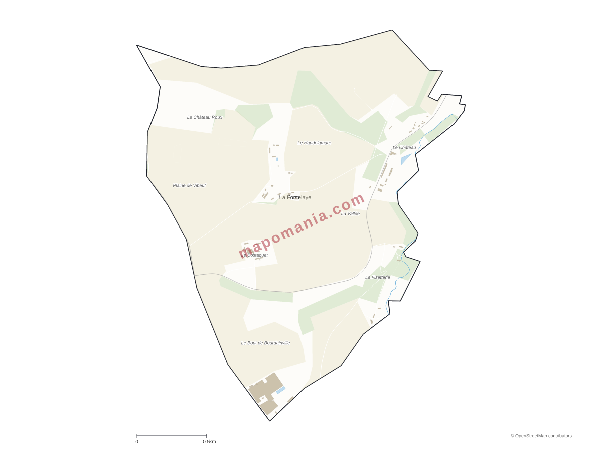 Carte de La Fontelaye à personnaliser