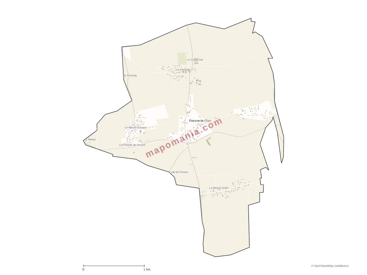 Carte de Fresne-le-Plan à personnaliser