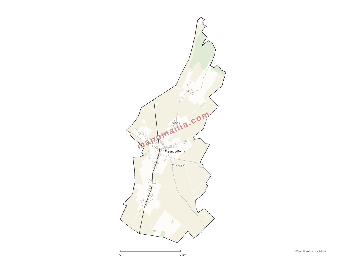 Carte de Fresnoy-Folny à personnaliser