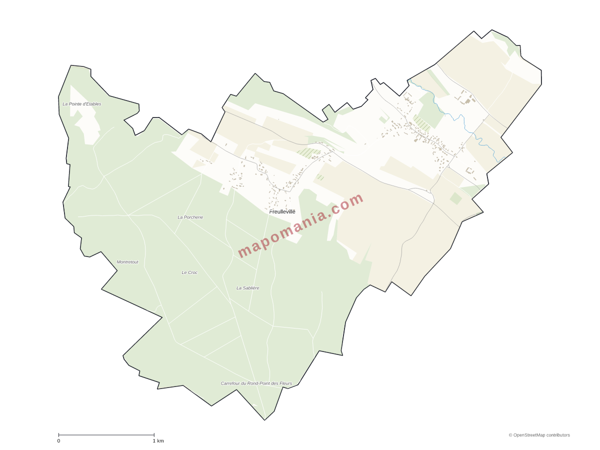 Carte de Freulleville à personnaliser