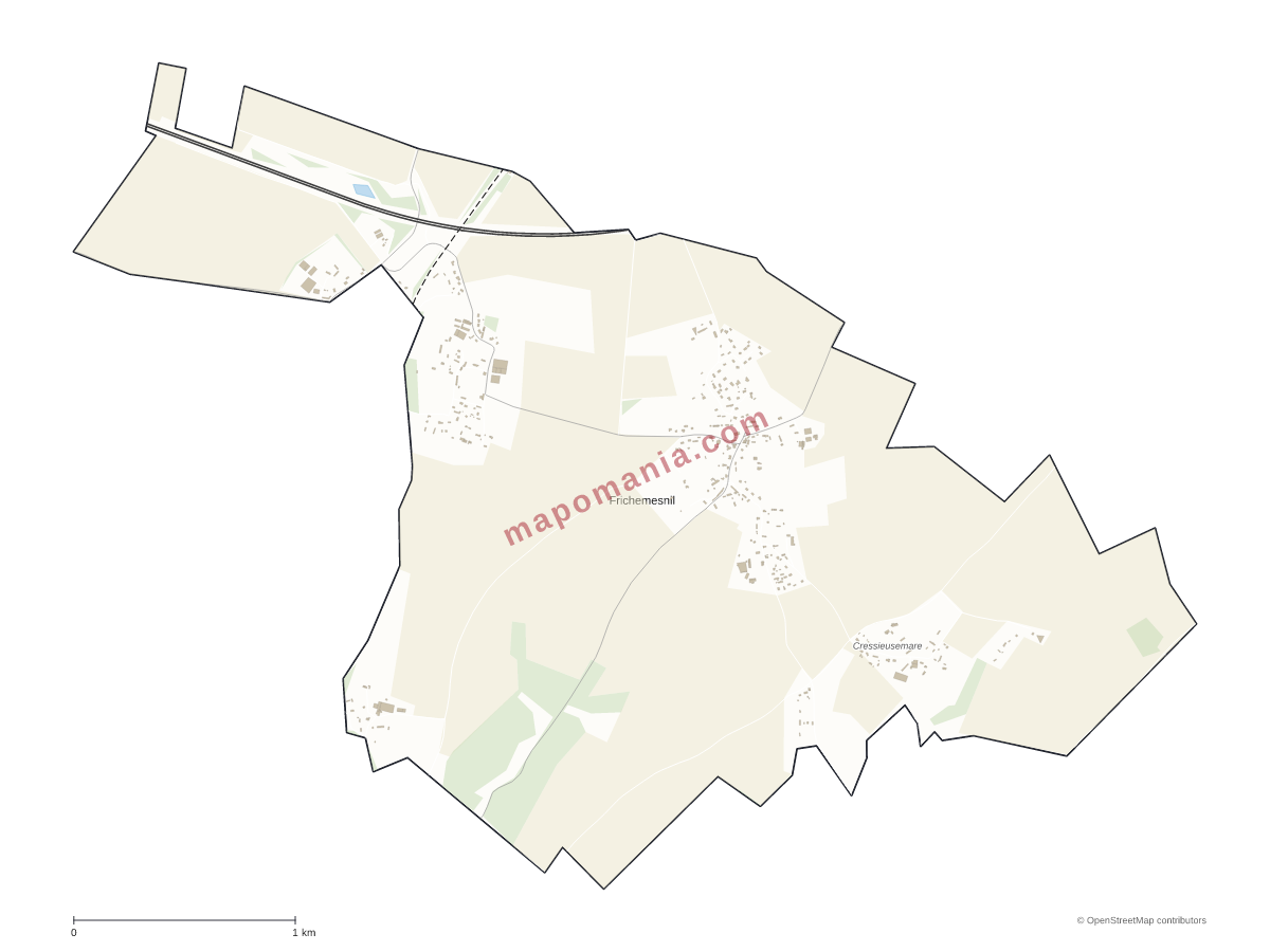 Carte de Frichemesnil à personnaliser