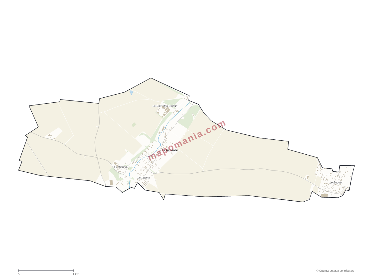 Carte de La Gaillarde à personnaliser