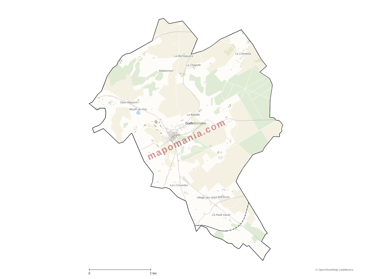 Carte de Gaillefontaine à personnaliser