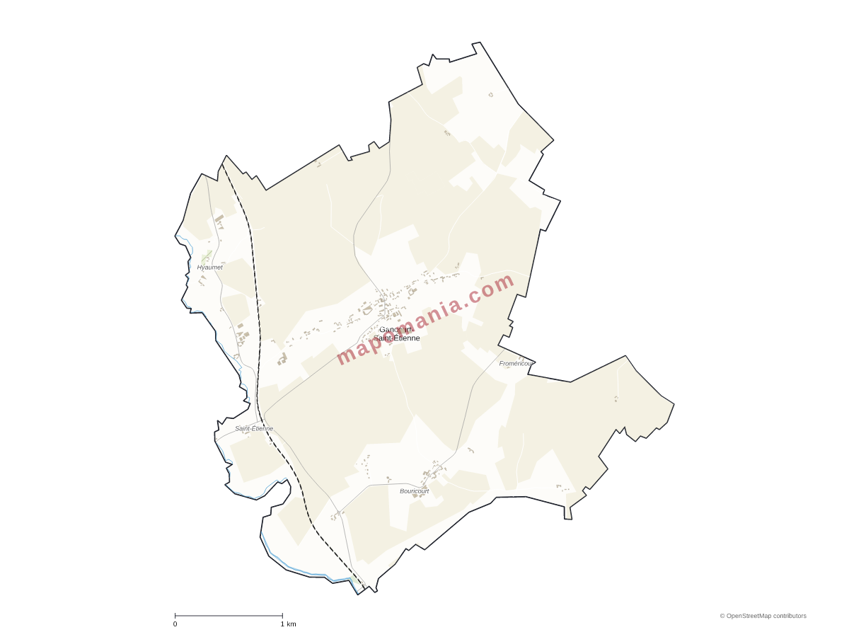 Carte de Gancourt-Saint-Étienne à personnaliser
