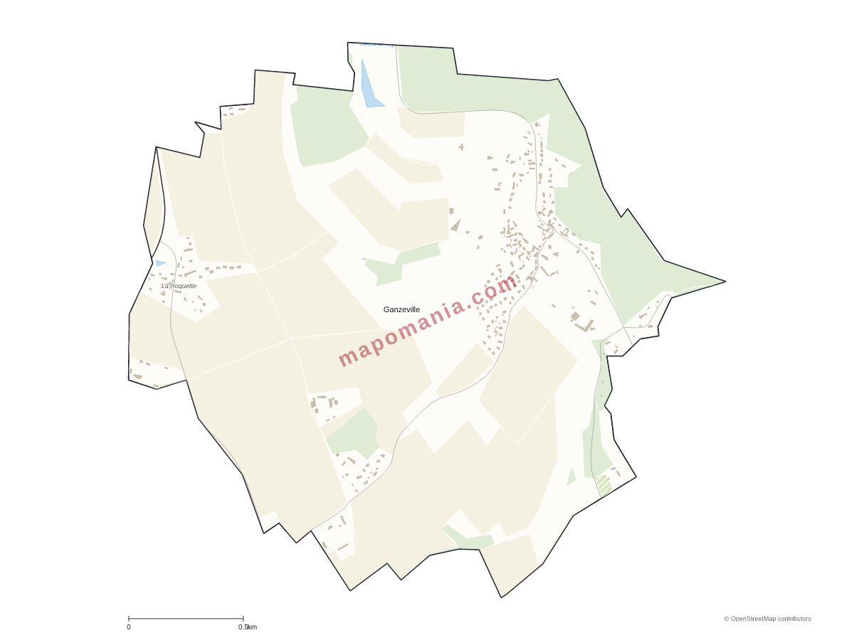 Carte de Ganzeville à personnaliser