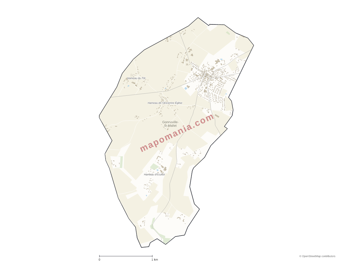 Carte de Gonneville-la-Mallet à personnaliser