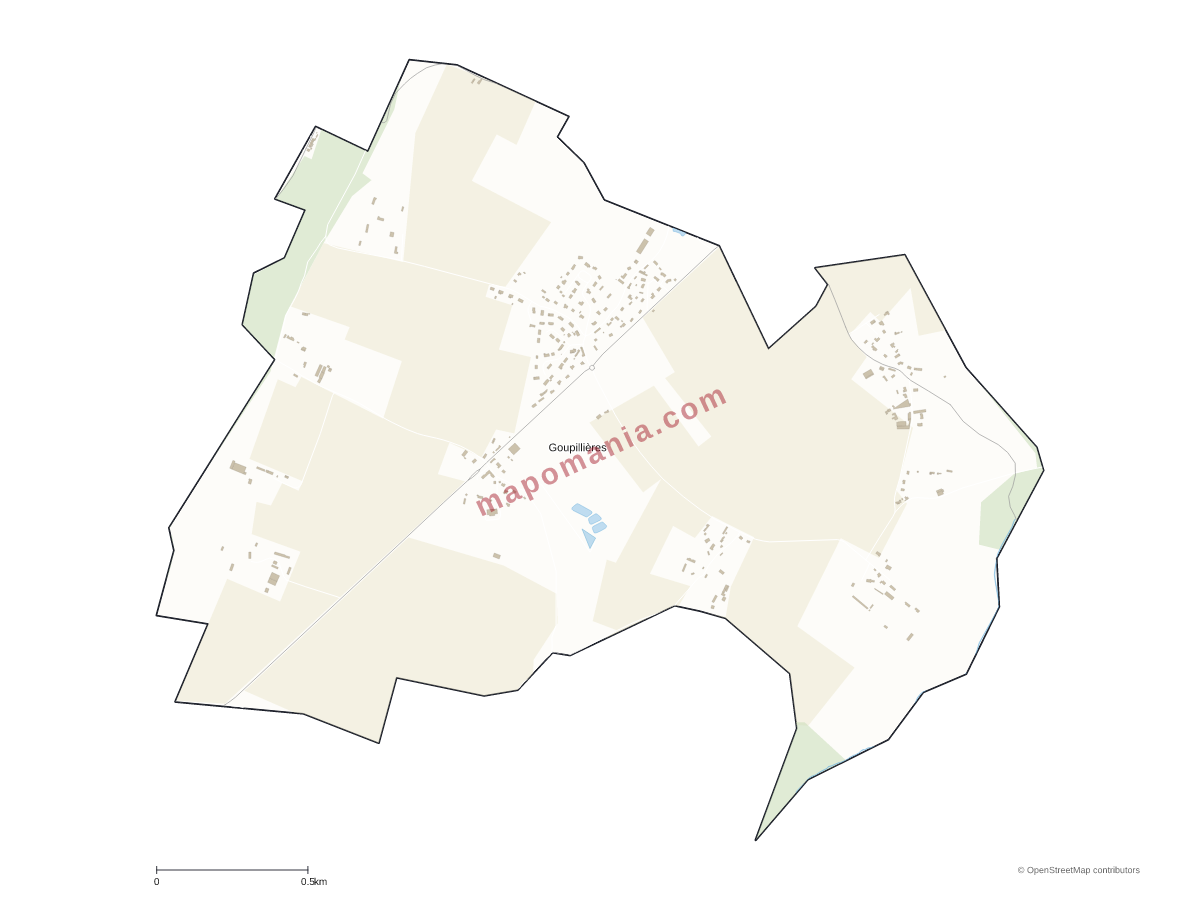 Carte de Goupillières à personnaliser