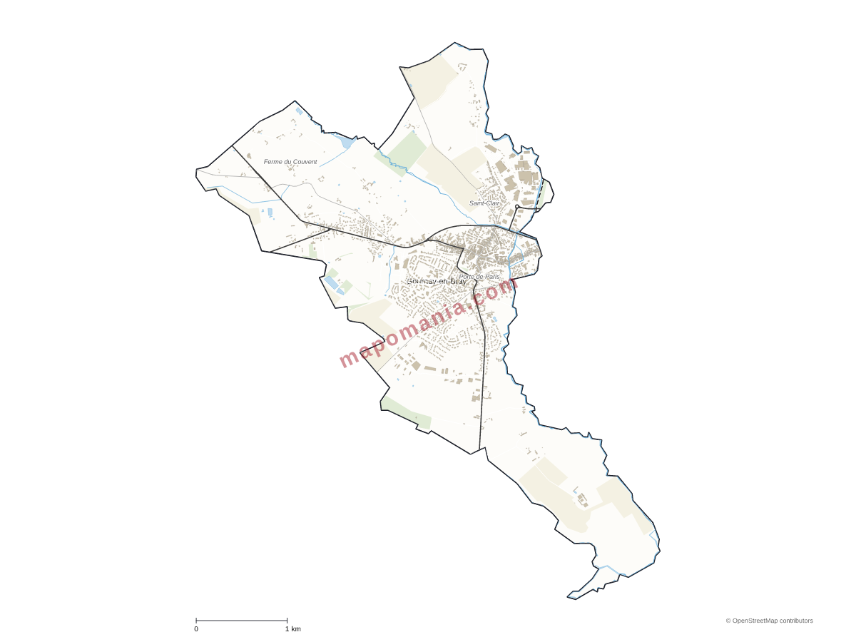 Carte de Gournay-en-Bray à personnaliser