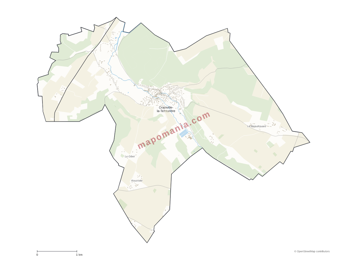 Carte de Grainville-la-Teinturière à personnaliser