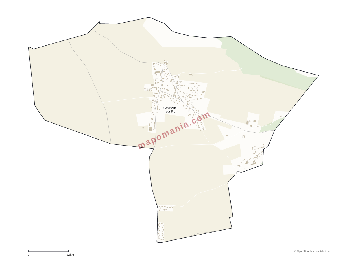 Carte de Grainville-sur-Ry à personnaliser