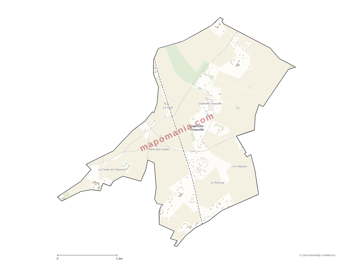 Carte de Grainville-Ymauville à personnaliser