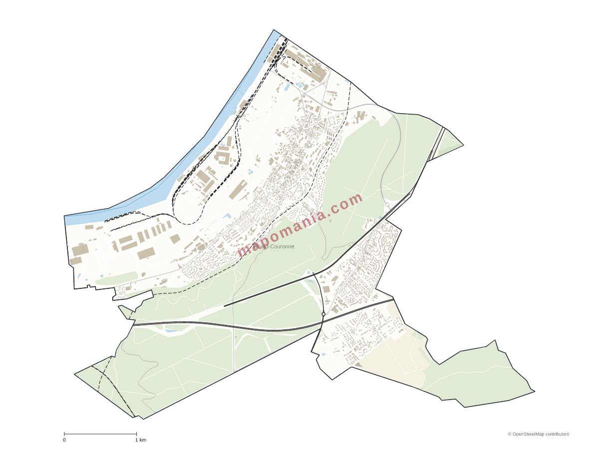 Carte de Grand-Couronne à personnaliser