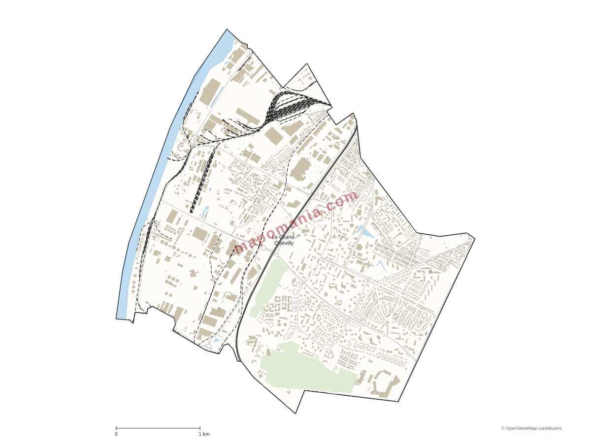Carte de Le Grand-Quevilly à personnaliser